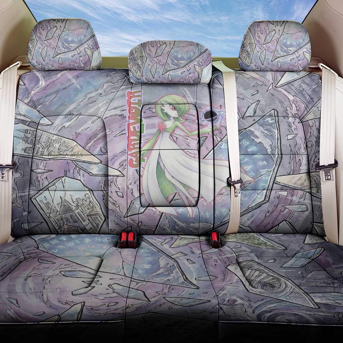Gardevoir Back Car Seat Cover Shattered Crystal Galaxy Art