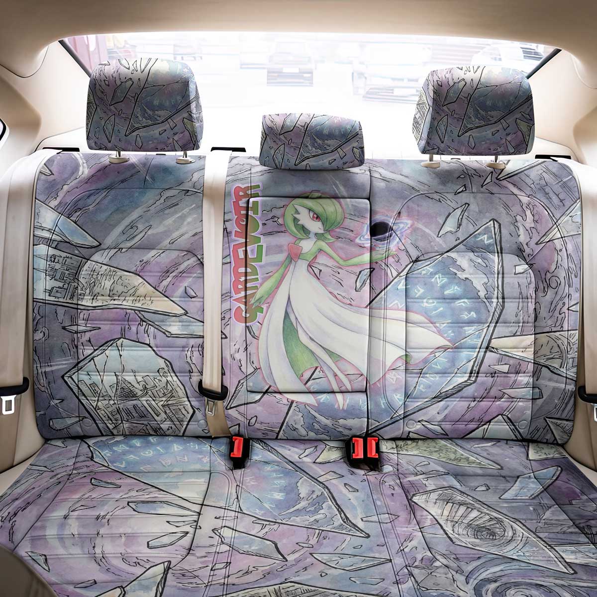 Gardevoir Back Car Seat Cover Shattered Crystal Galaxy Art