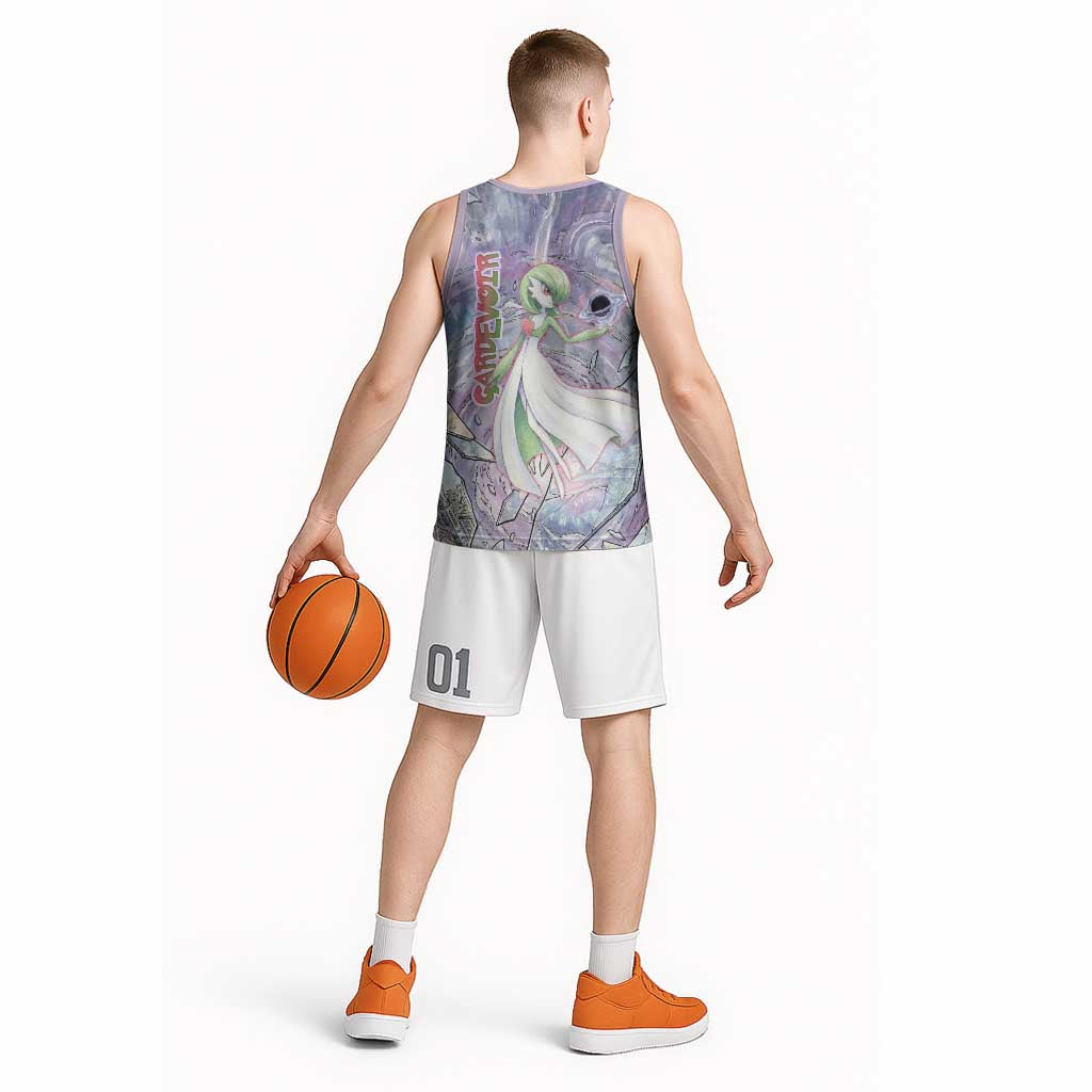 Gardevoir Basketball Jersey Shattered Crystal Galaxy Art