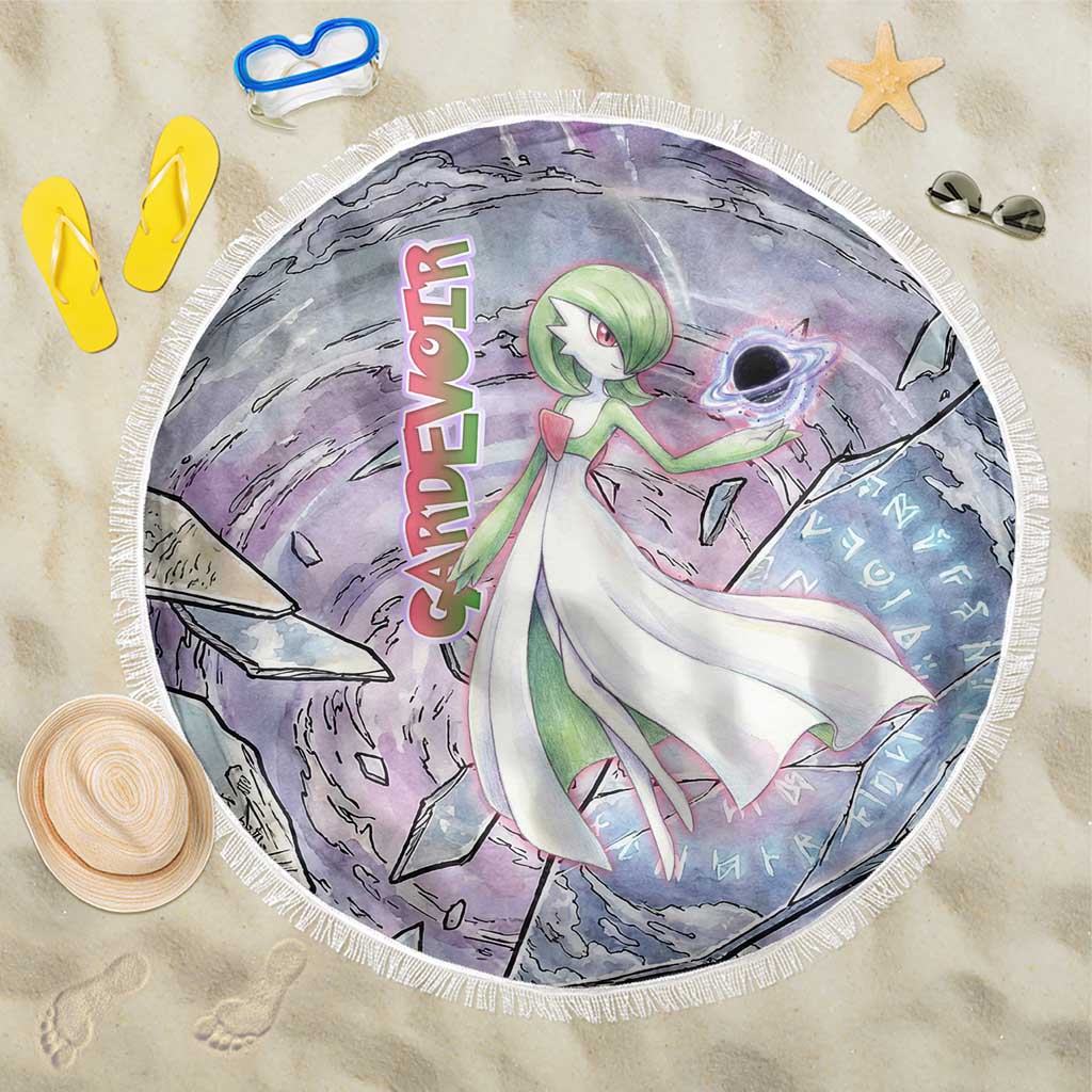 Gardevoir Beach Blanket Shattered Crystal Galaxy Art