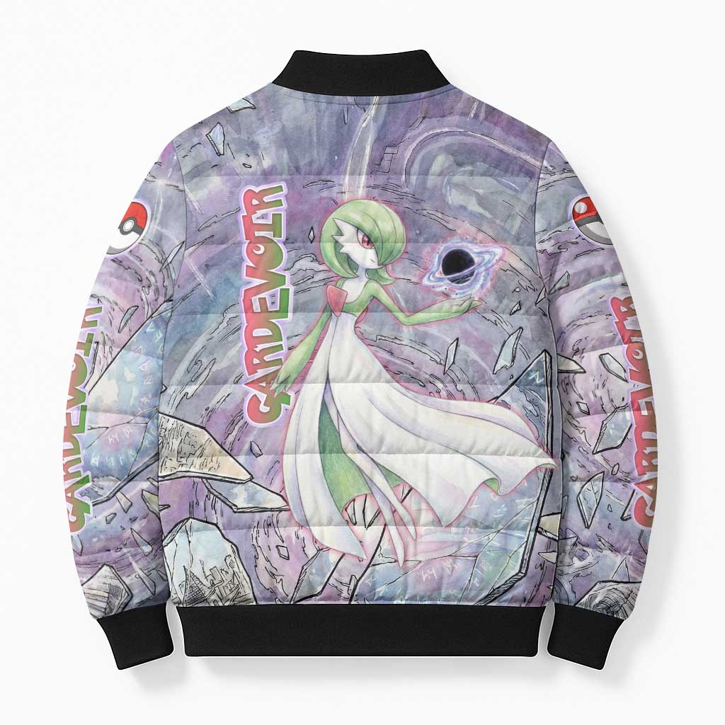 Gardevoir Bomber Puffer Jacket Shattered Crystal Galaxy Art