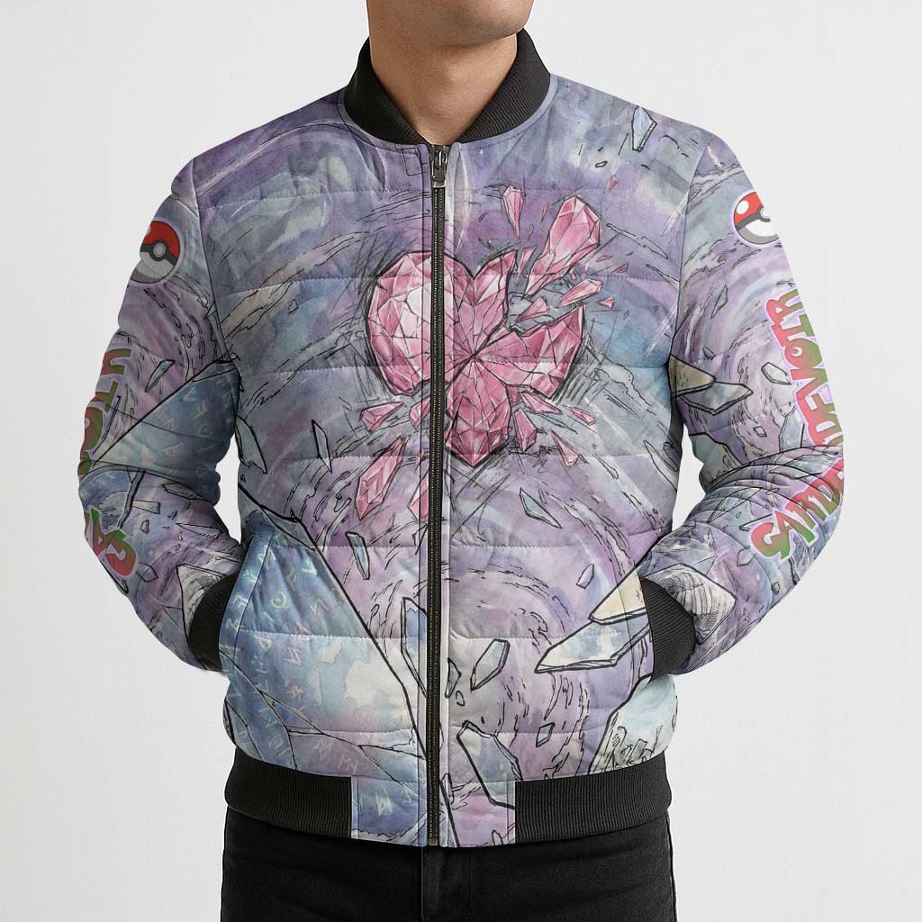 Gardevoir Bomber Puffer Jacket Shattered Crystal Galaxy Art