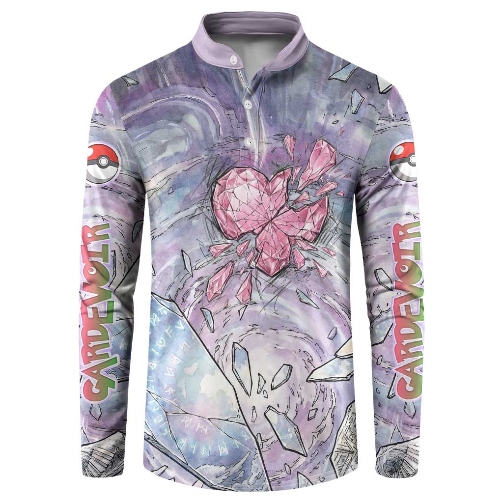 Gardevoir Button Sweatshirt Shattered Crystal Galaxy Art