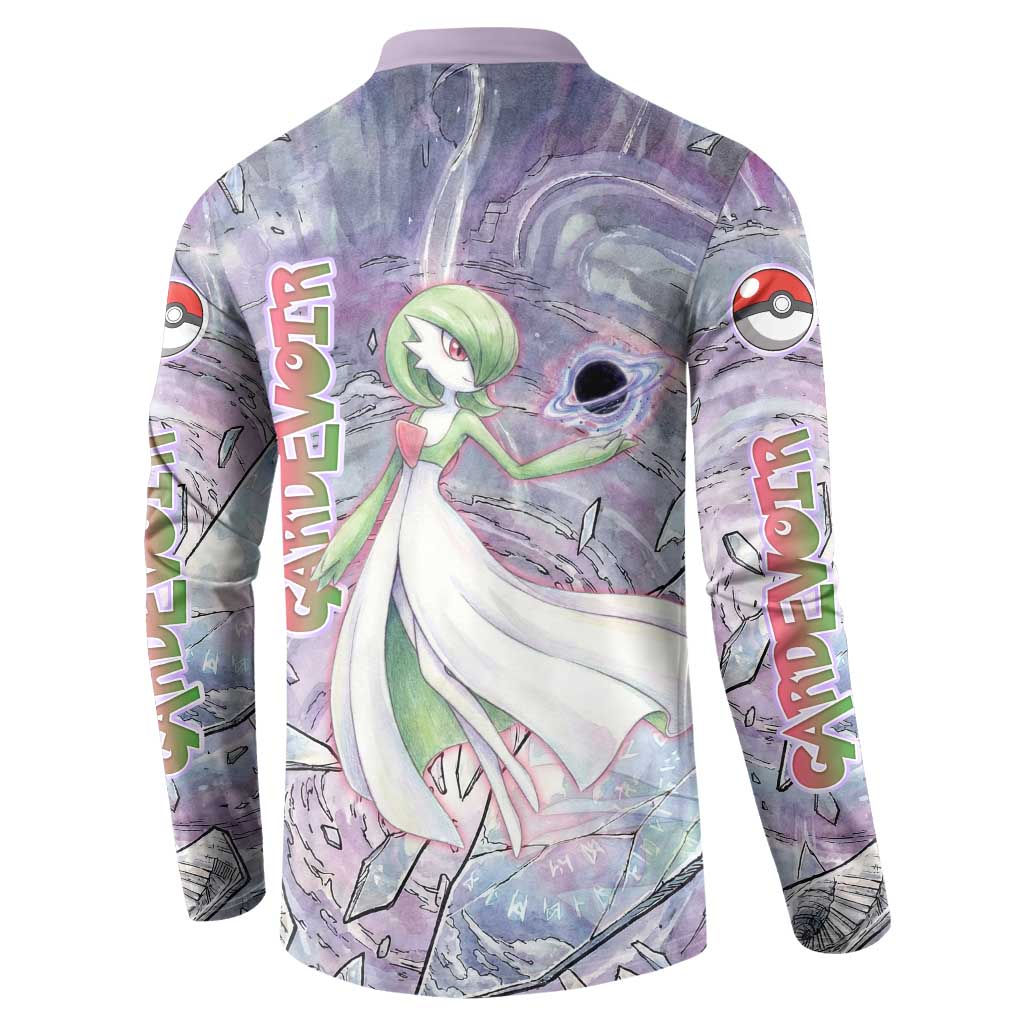 Gardevoir Button Sweatshirt Shattered Crystal Galaxy Art