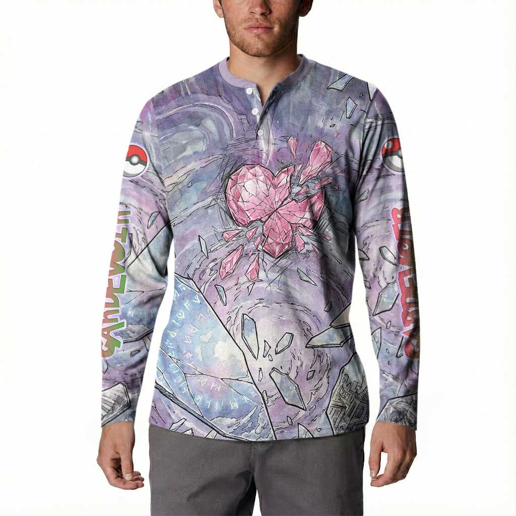 Gardevoir Button Sweatshirt Shattered Crystal Galaxy Art