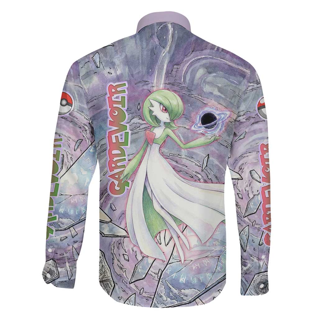 Gardevoir Family Matching Off Shoulder Maxi Dress and Hawaiian Shirt Shattered Crystal Galaxy Art