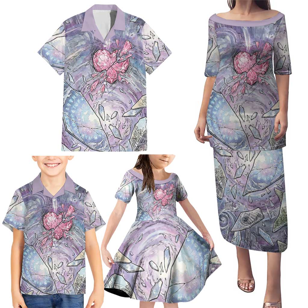 Gardevoir Family Matching Puletasi and Hawaiian Shirt Shattered Crystal Galaxy Art