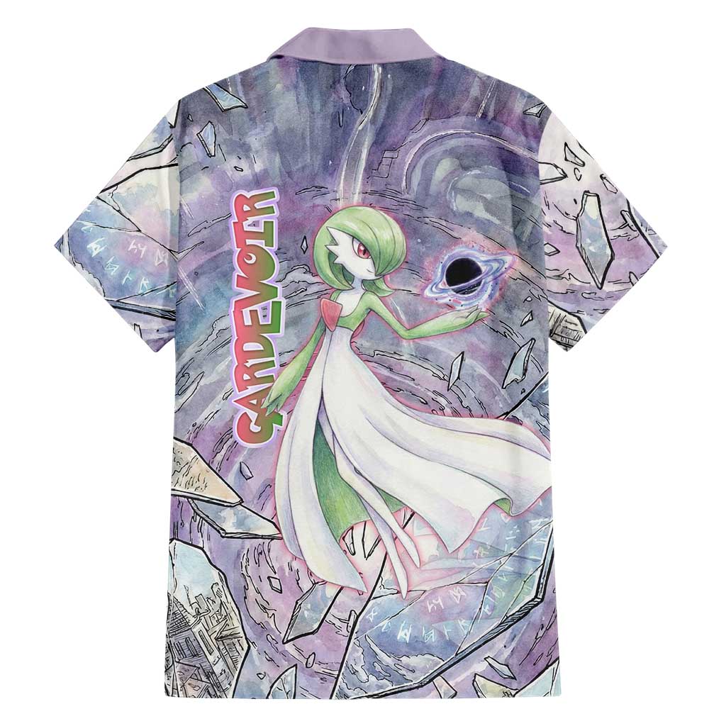 Gardevoir Family Matching Tank Maxi Dress and Hawaiian Shirt Shattered Crystal Galaxy Art