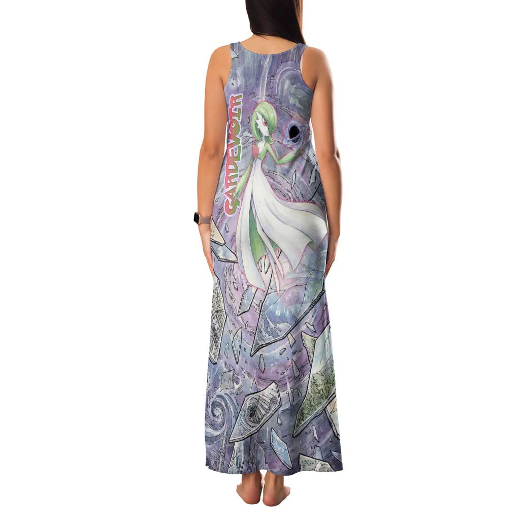 Gardevoir Family Matching Tank Maxi Dress and Hawaiian Shirt Shattered Crystal Galaxy Art