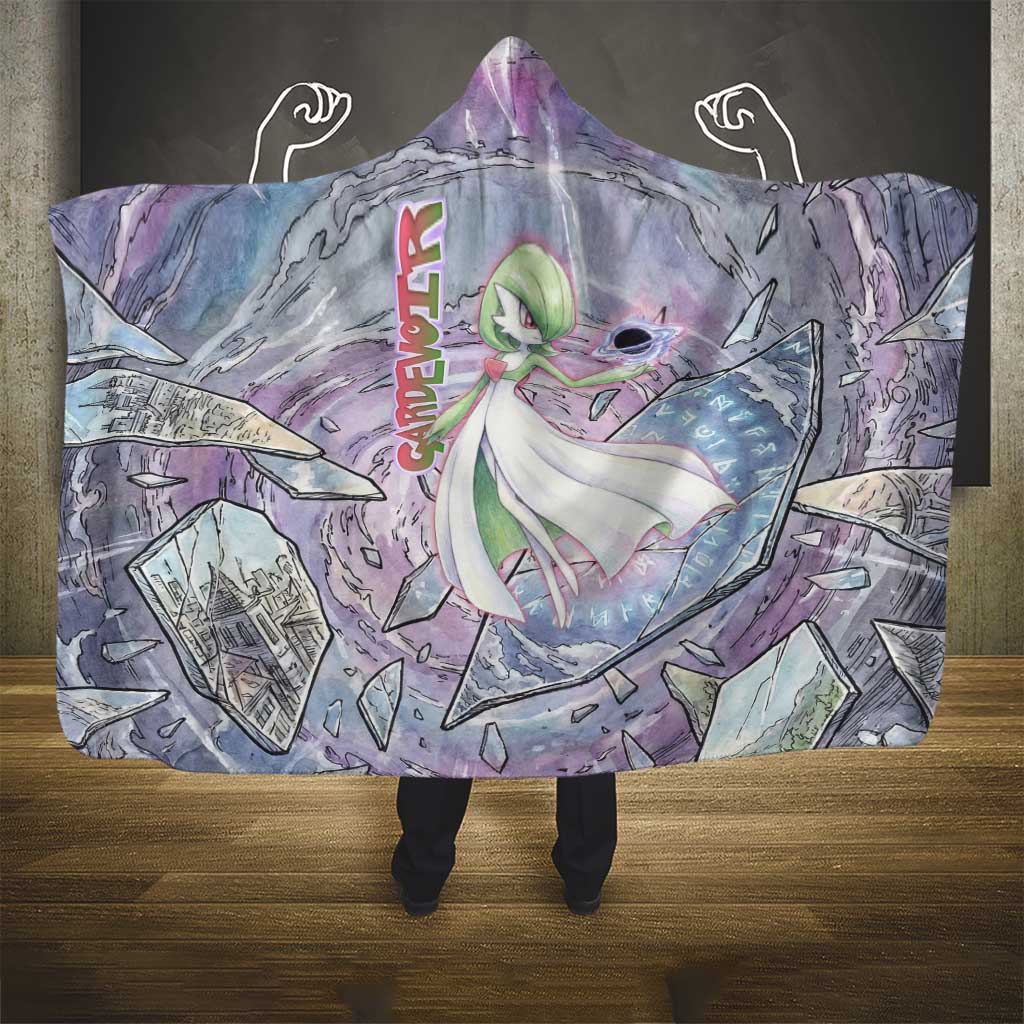 Gardevoir Hooded Blanket Shattered Crystal Galaxy Art