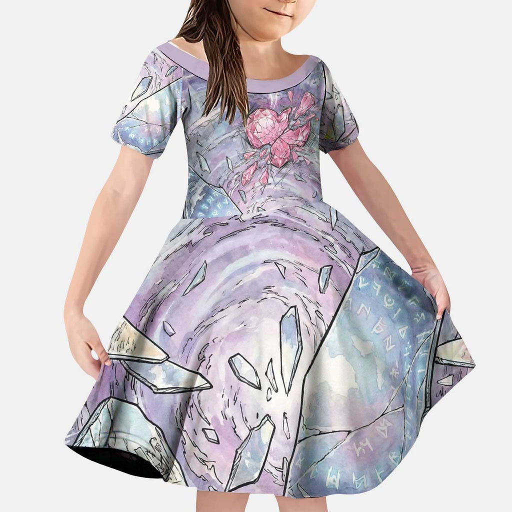 Gardevoir Kid Short Sleeve Dress Shattered Crystal Galaxy Art
