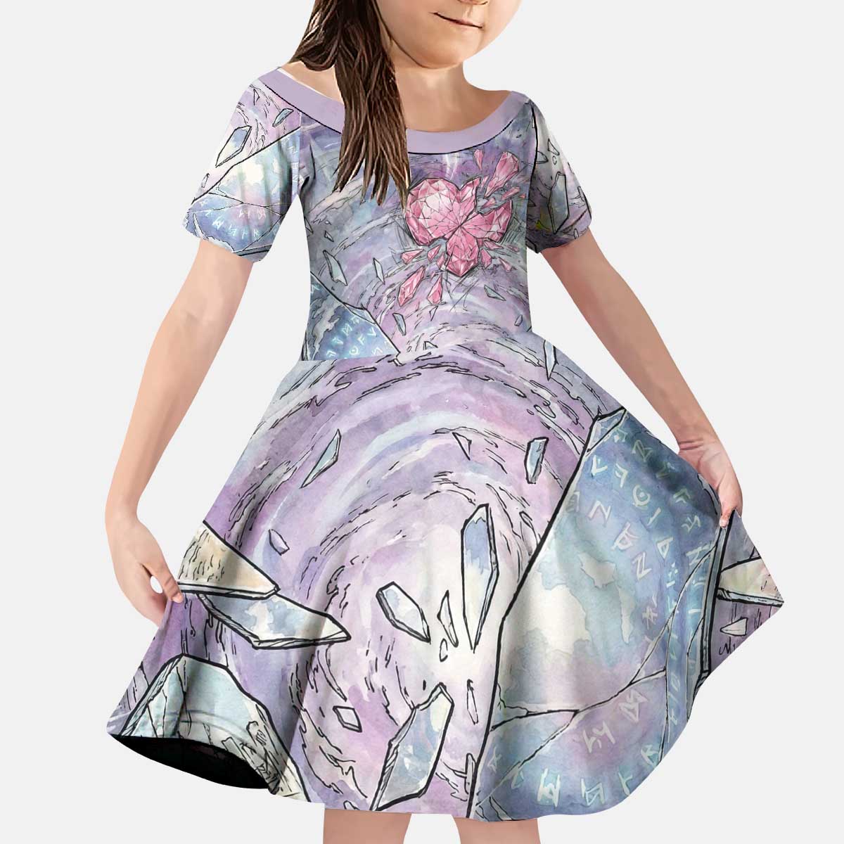 Gardevoir Kid Short Sleeve Dress Shattered Crystal Galaxy Art