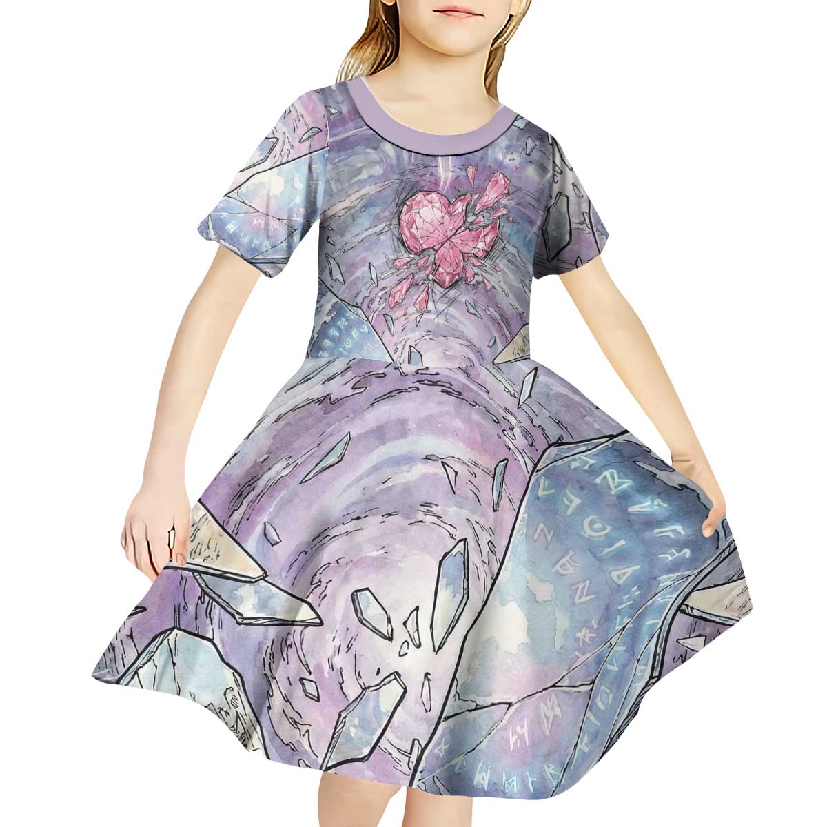 Gardevoir Kid Short Sleeve Dress Shattered Crystal Galaxy Art