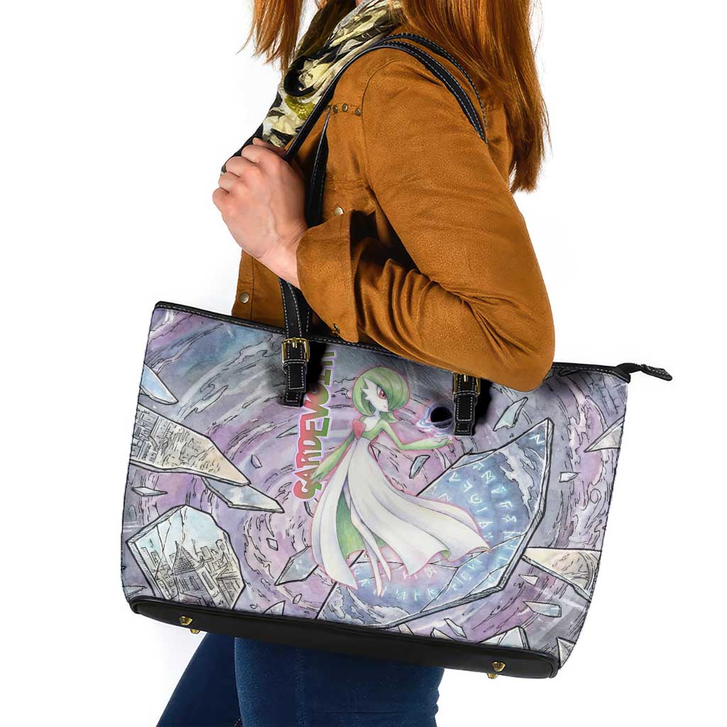 Gardevoir Leather Tote Bag Shattered Crystal Galaxy Art