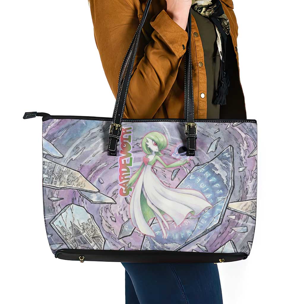 Gardevoir Leather Tote Bag Shattered Crystal Galaxy Art