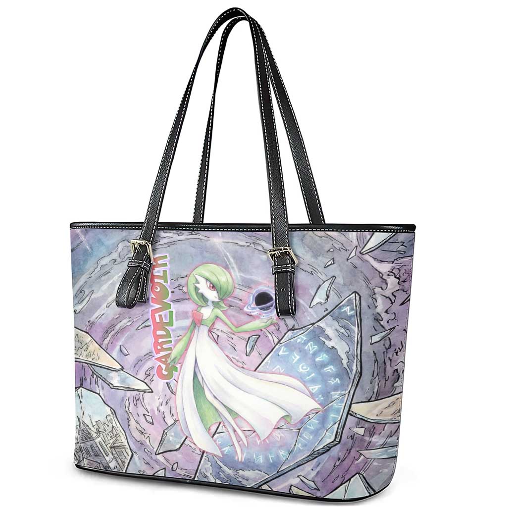 Gardevoir Leather Tote Bag Shattered Crystal Galaxy Art