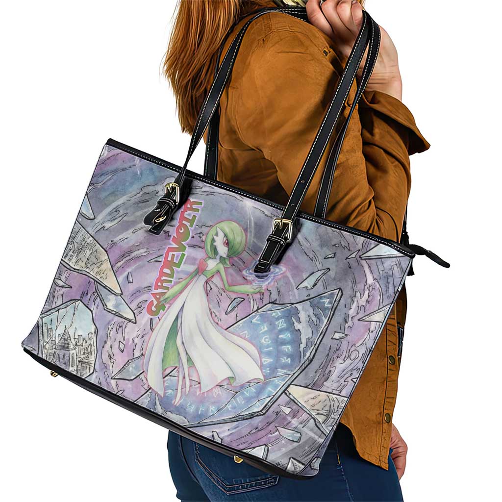 Gardevoir Leather Tote Bag Shattered Crystal Galaxy Art