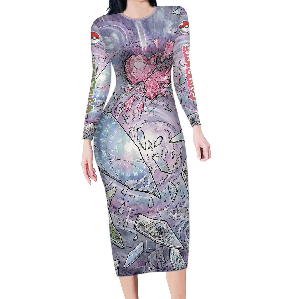 Gardevoir Long Sleeve Bodycon Dress Shattered Crystal Galaxy Art