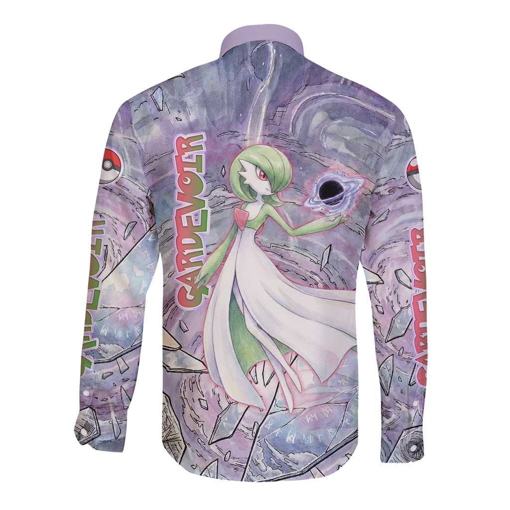 Gardevoir Long Sleeve Button Shirt Shattered Crystal Galaxy Art