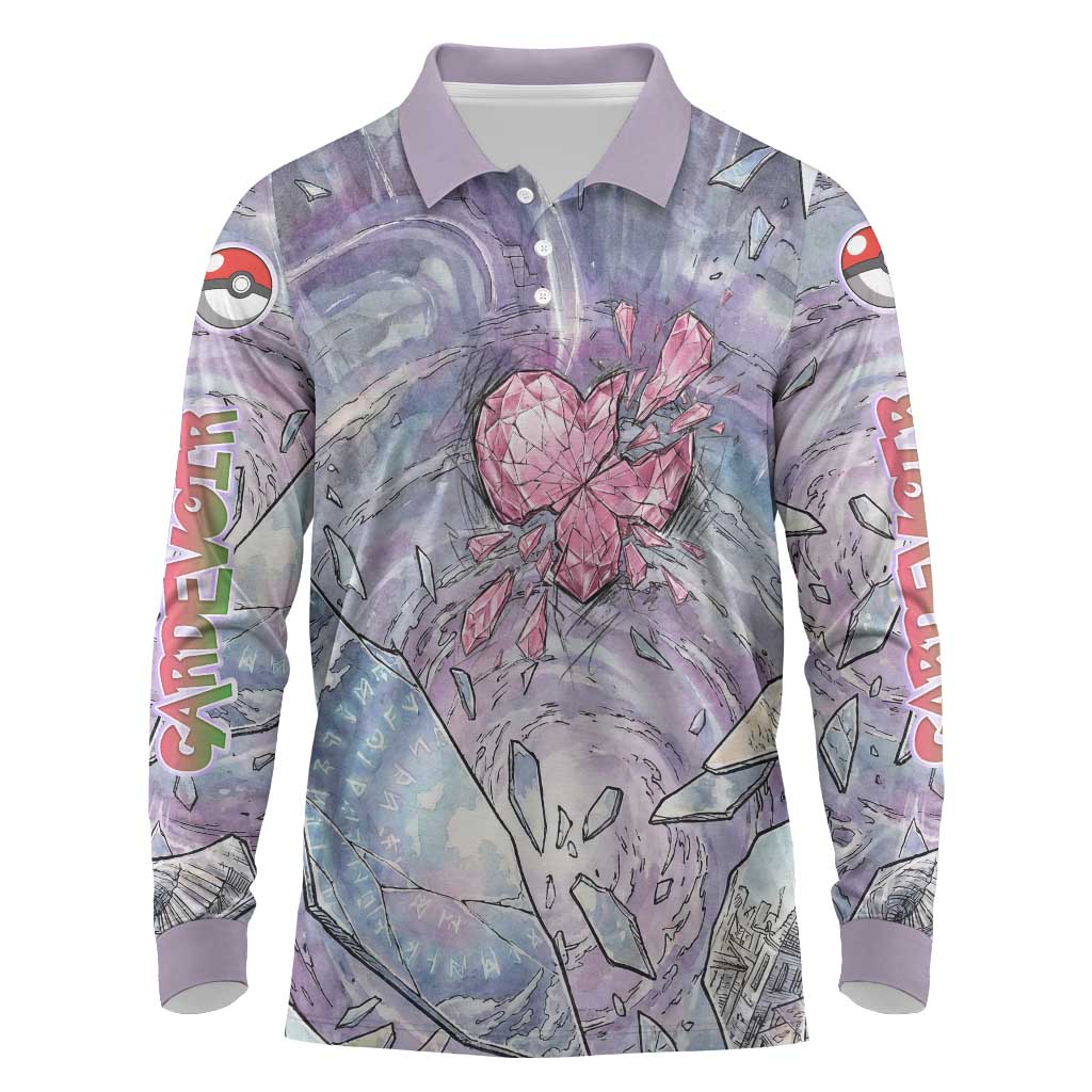 Gardevoir Long Sleeve Polo Shirt Shattered Crystal Galaxy Art