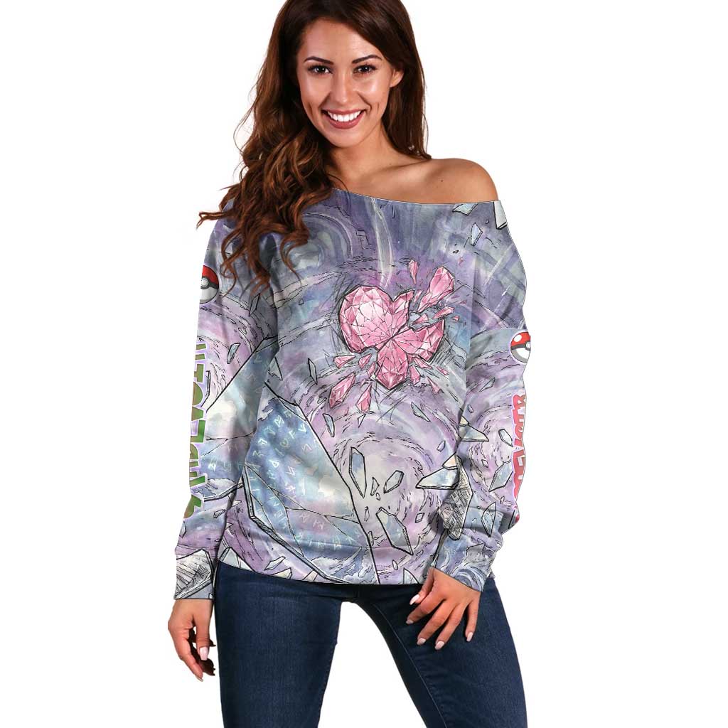 Gardevoir Off Shoulder Sweater Shattered Crystal Galaxy Art