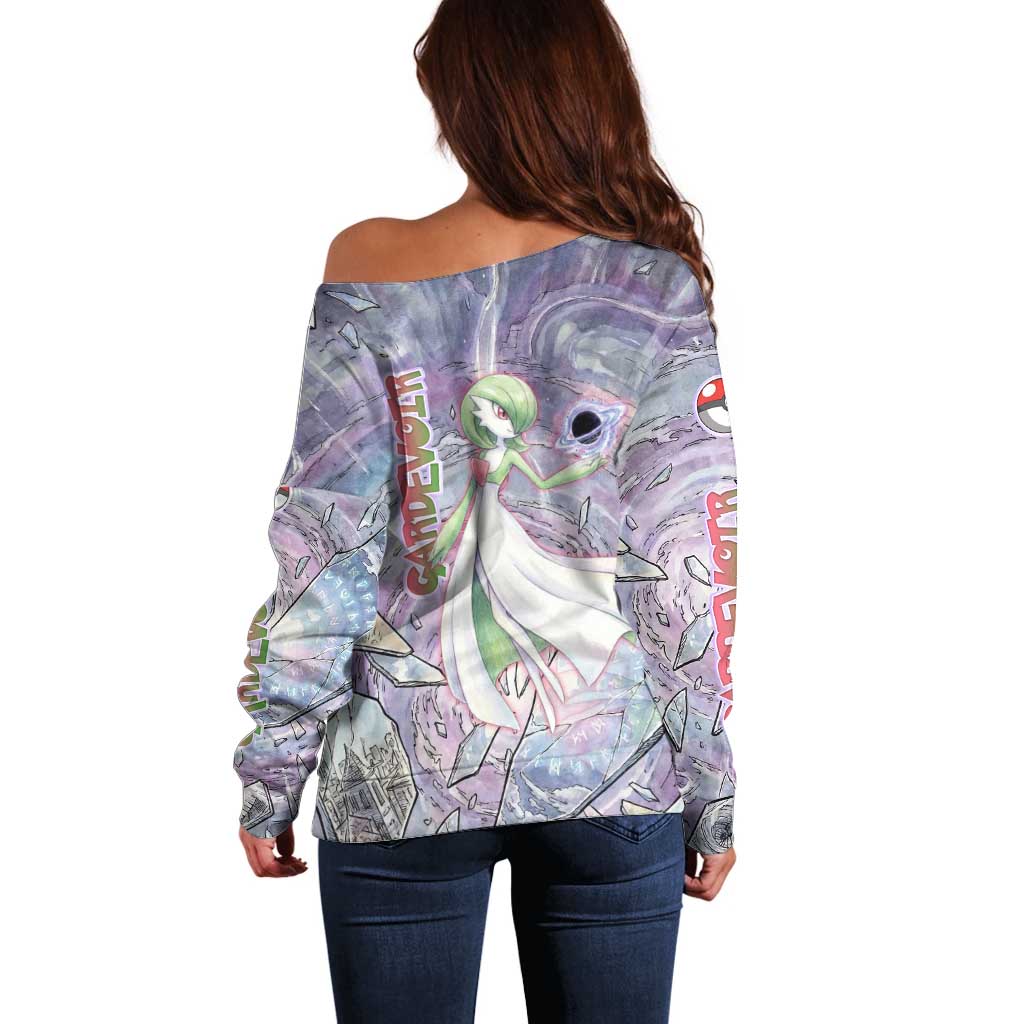Gardevoir Off Shoulder Sweater Shattered Crystal Galaxy Art