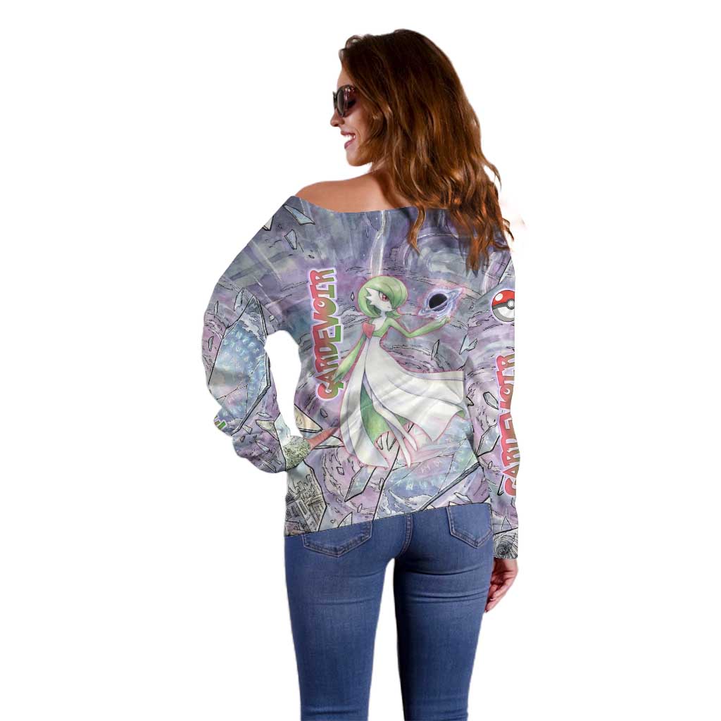 Gardevoir Off Shoulder Sweater Shattered Crystal Galaxy Art