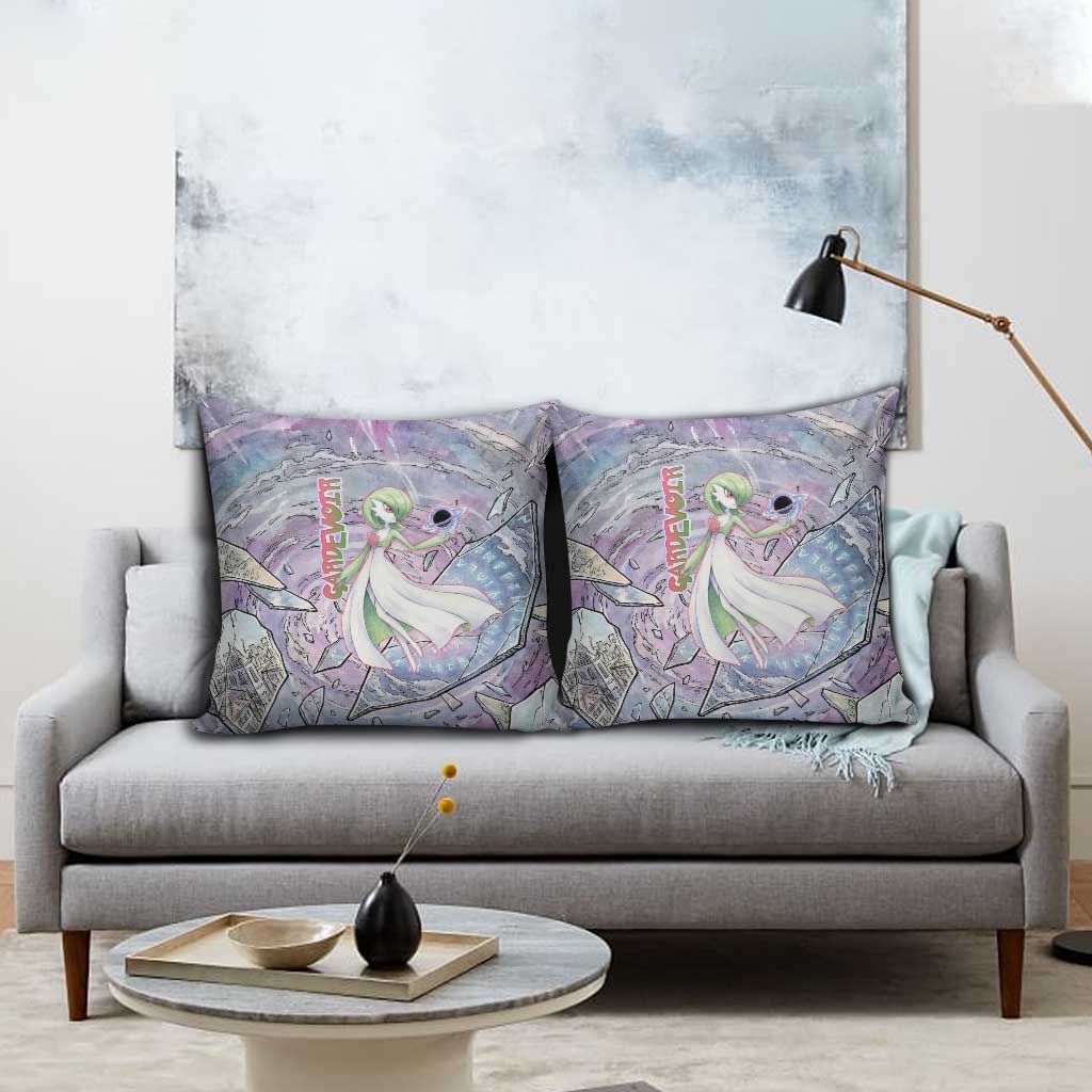 Gardevoir Pillow Cover Shattered Crystal Galaxy Art