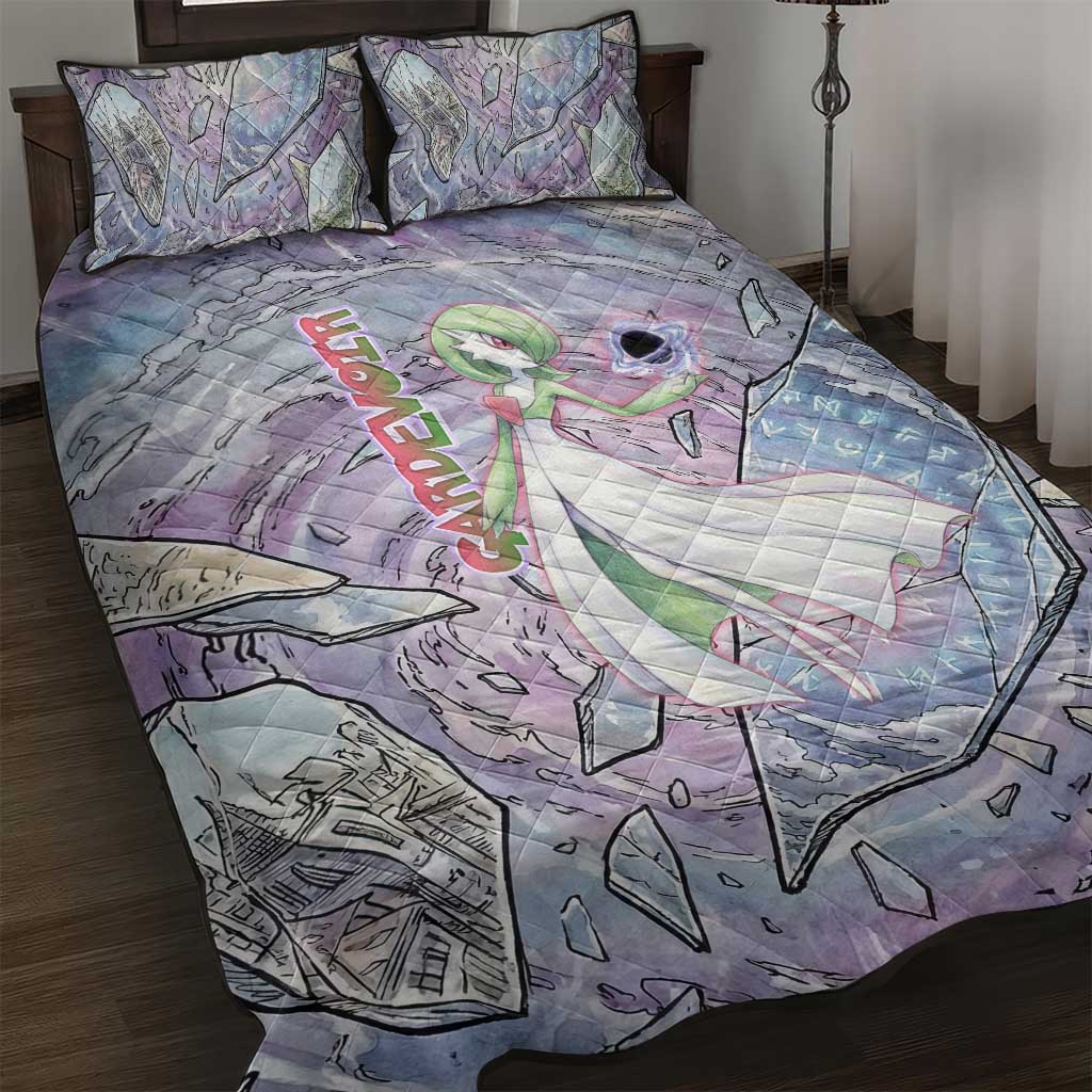 Gardevoir Quilt Bed Set Shattered Crystal Galaxy Art