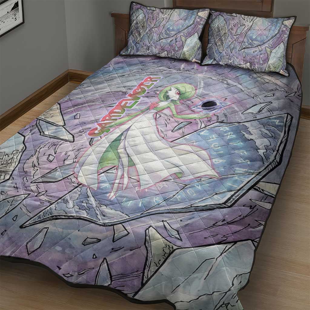 Gardevoir Quilt Bed Set Shattered Crystal Galaxy Art