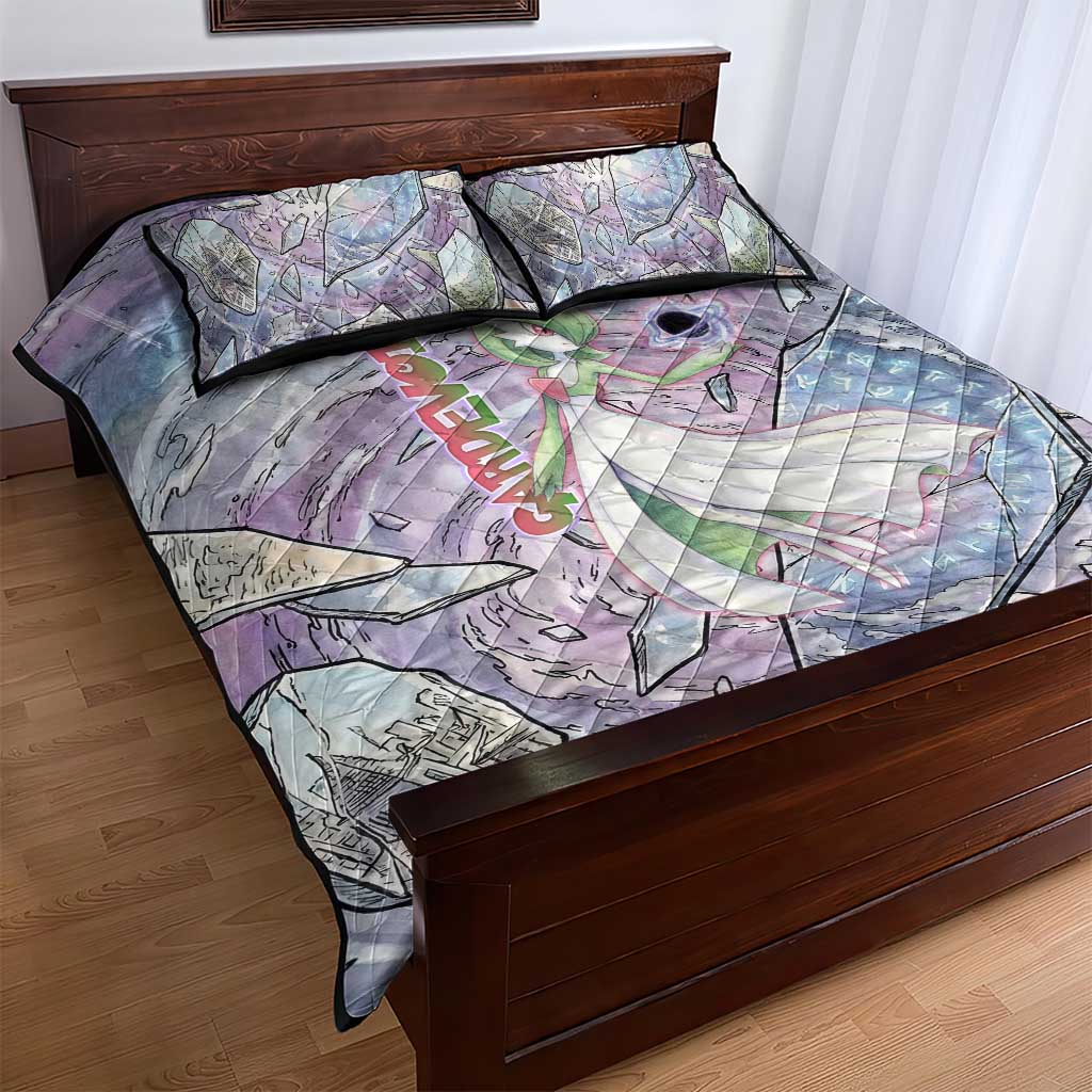 Gardevoir Quilt Bed Set Shattered Crystal Galaxy Art