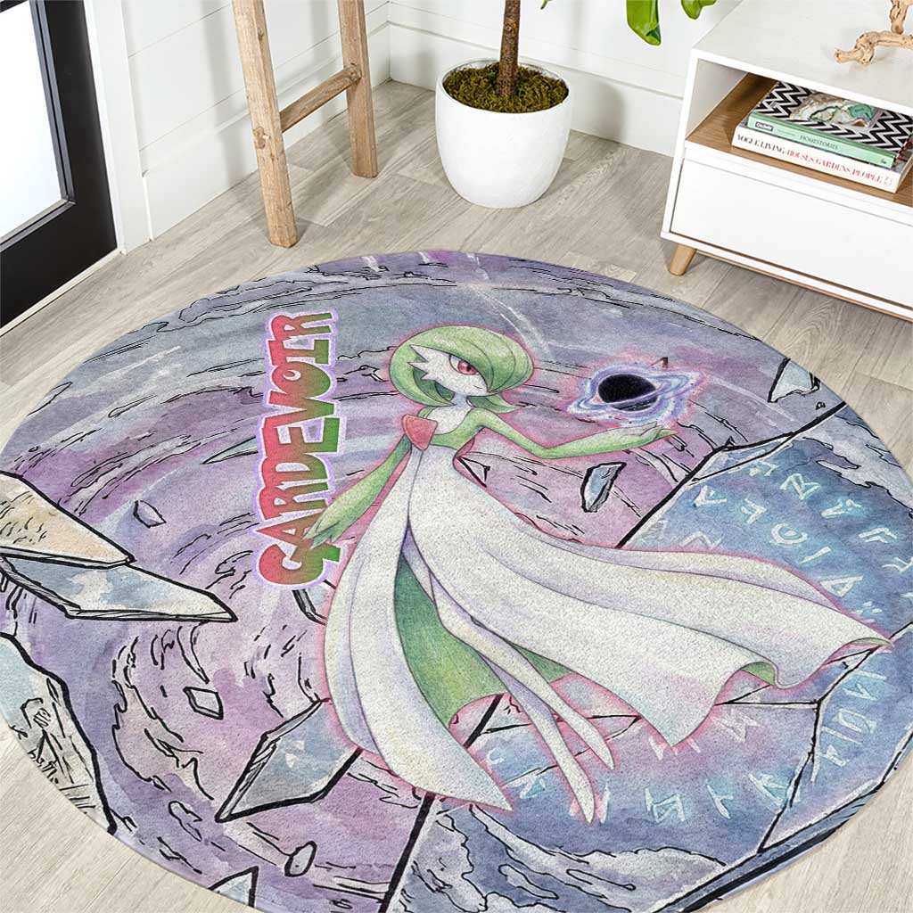 Gardevoir Round Carpet Shattered Crystal Galaxy Art