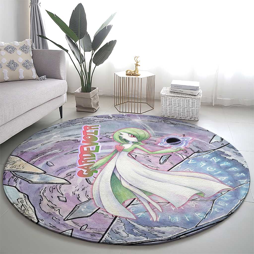 Gardevoir Round Carpet Shattered Crystal Galaxy Art