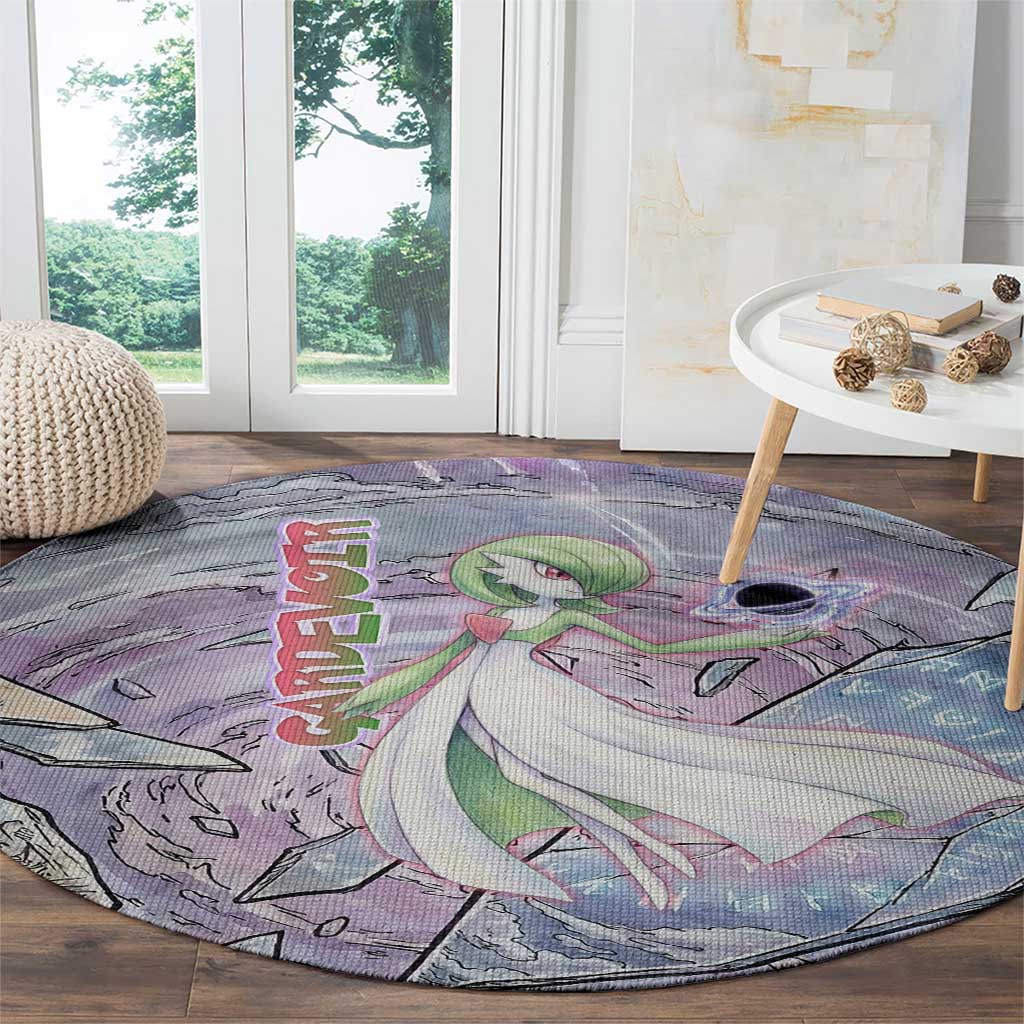 Gardevoir Round Carpet Shattered Crystal Galaxy Art