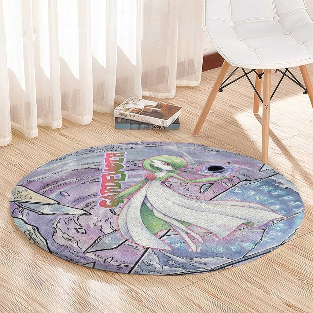 Gardevoir Round Carpet Shattered Crystal Galaxy Art