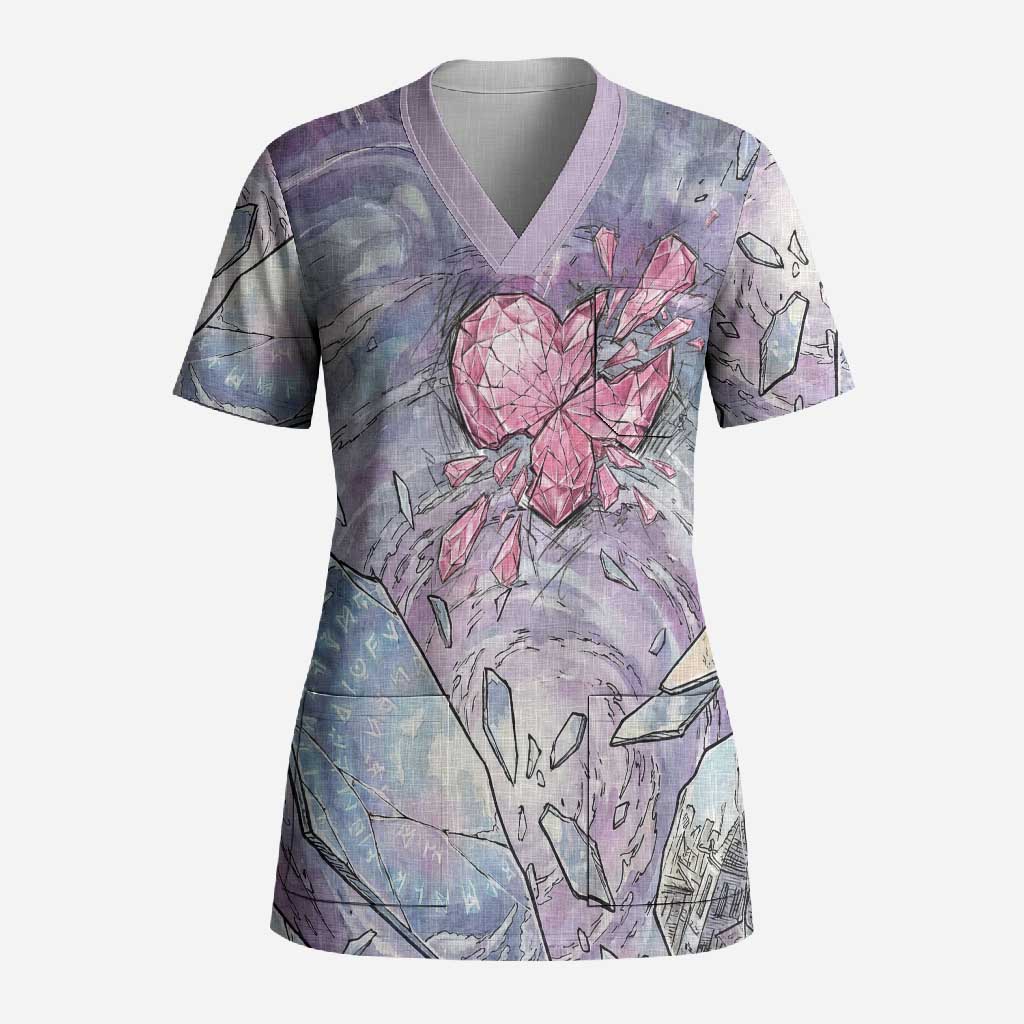 Gardevoir Scrub Top Shattered Crystal Galaxy Art