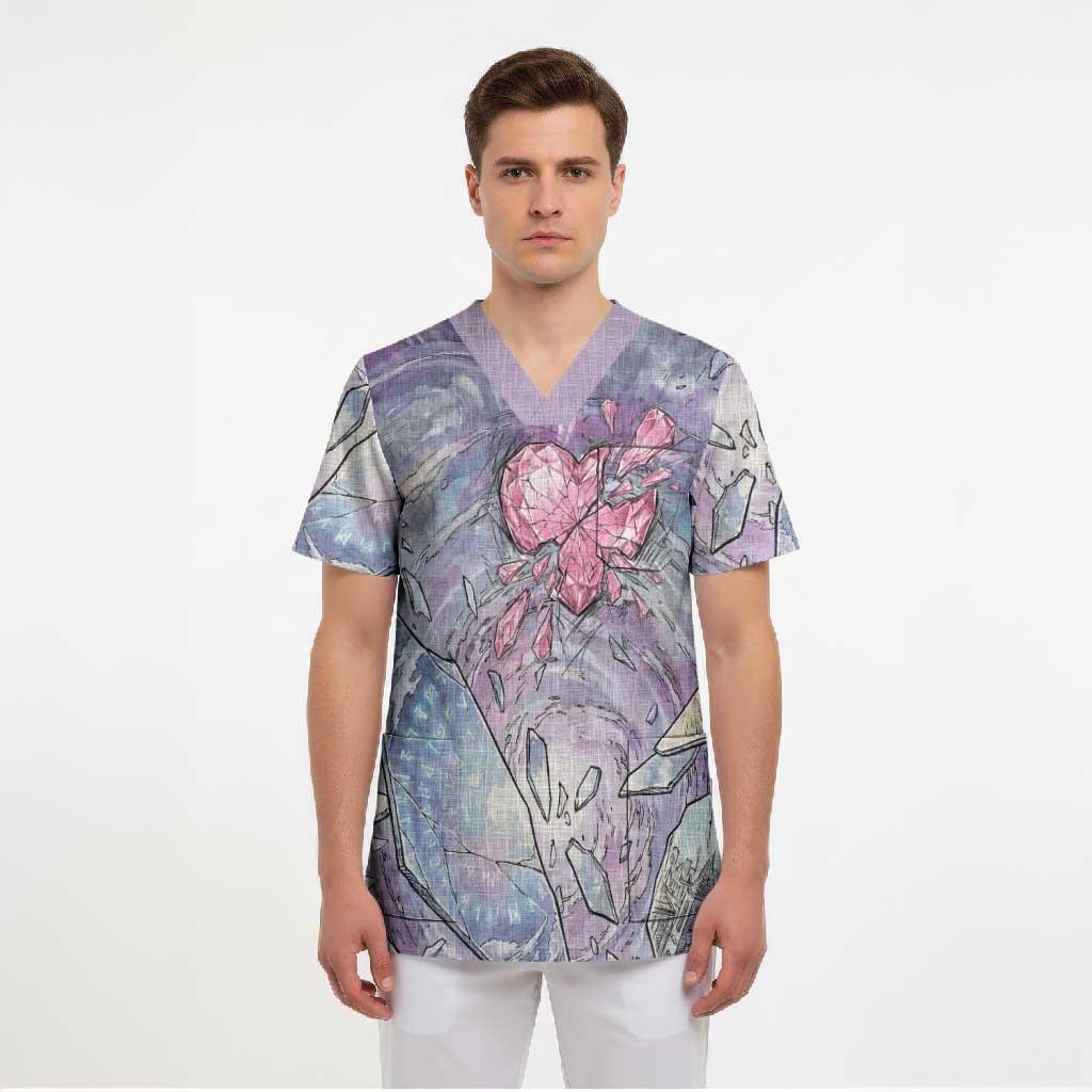 Gardevoir Scrub Top Shattered Crystal Galaxy Art