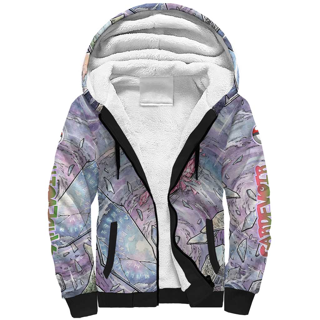 Gardevoir Sherpa Hoodie Shattered Crystal Galaxy Art