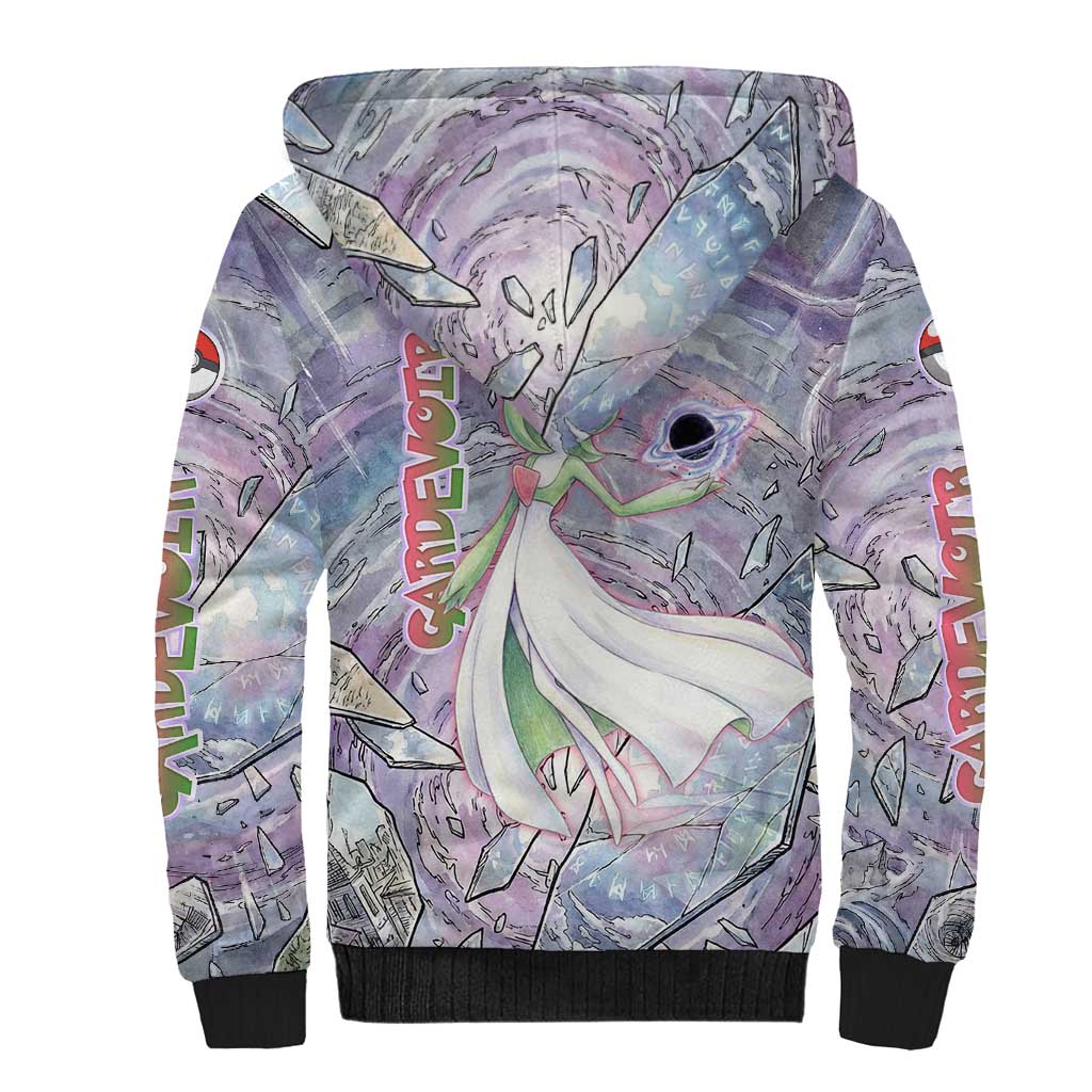 Gardevoir Sherpa Hoodie Shattered Crystal Galaxy Art