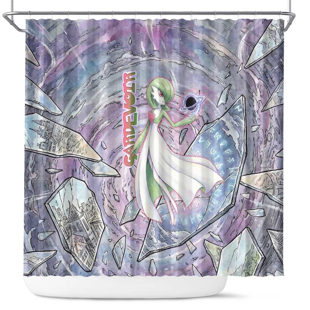 Gardevoir Shower Curtain Shattered Crystal Galaxy Art