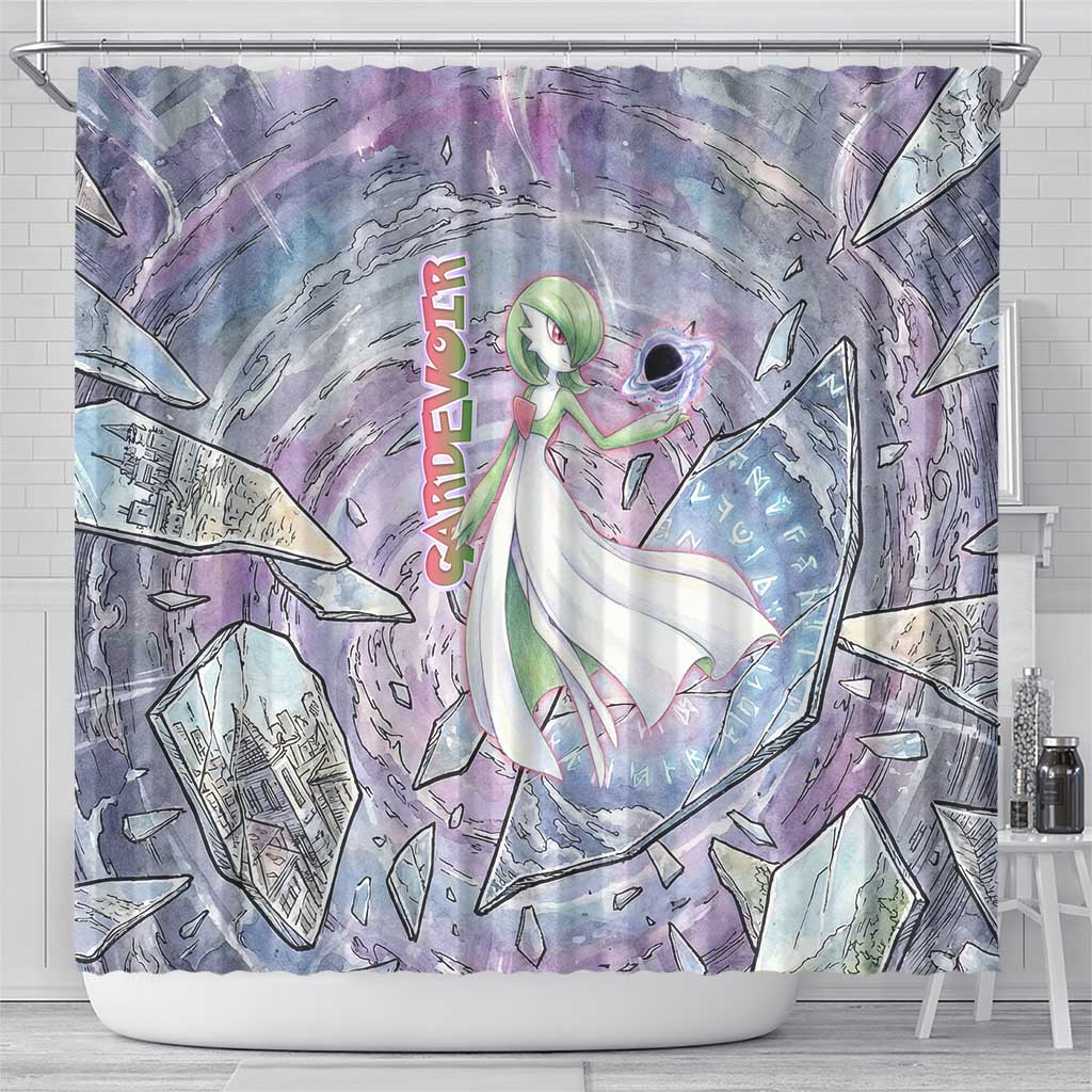 Gardevoir Shower Curtain Shattered Crystal Galaxy Art