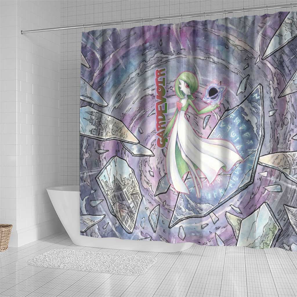 Gardevoir Shower Curtain Shattered Crystal Galaxy Art