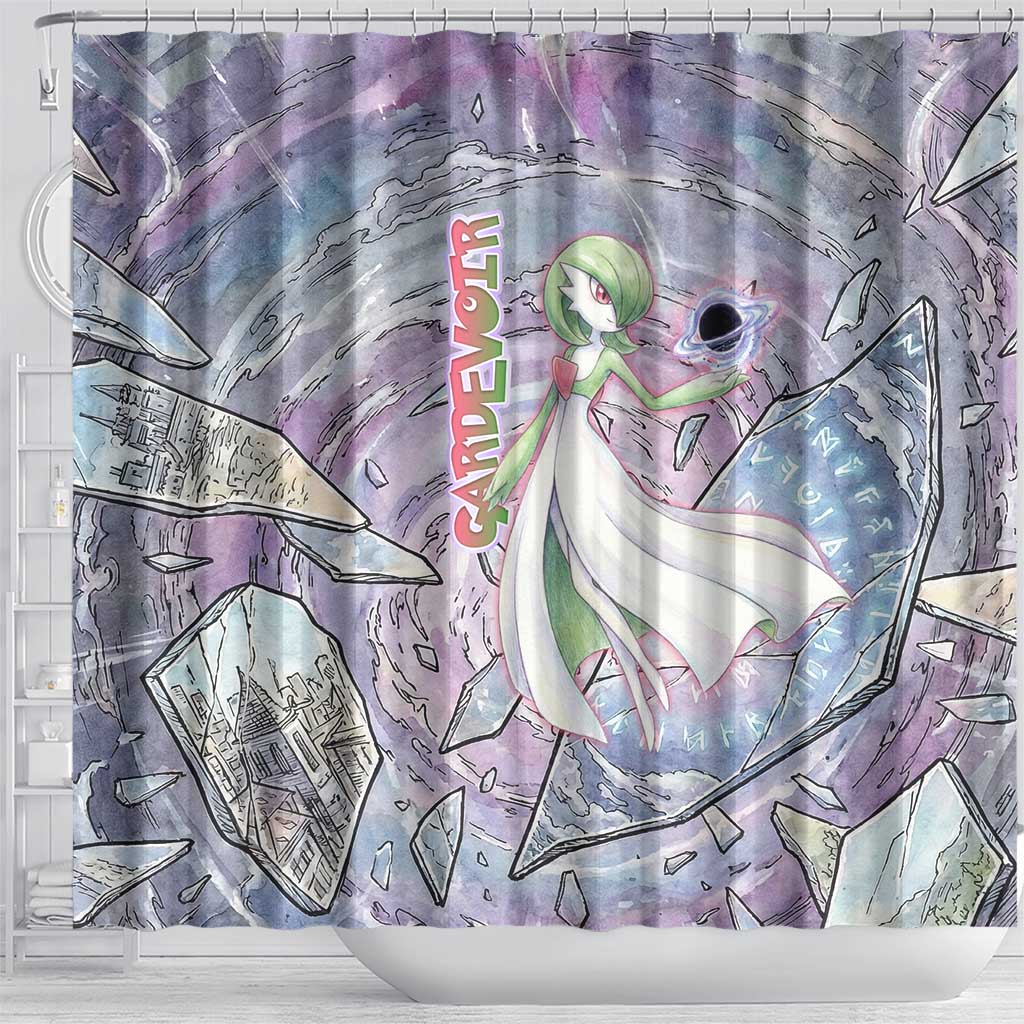 Gardevoir Shower Curtain Shattered Crystal Galaxy Art