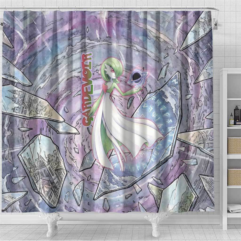 Gardevoir Shower Curtain Shattered Crystal Galaxy Art
