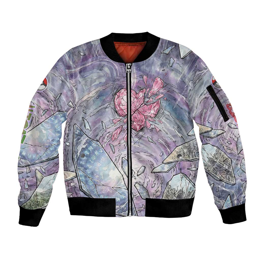Gardevoir Sleeve Zip Bomber Jacket Shattered Crystal Galaxy Art