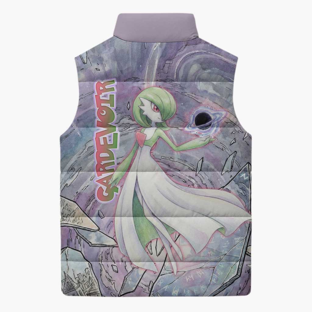 Gardevoir Sleeveless Puffer Jacket Shattered Crystal Galaxy Art