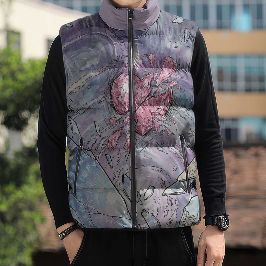 Gardevoir Sleeveless Puffer Jacket Shattered Crystal Galaxy Art