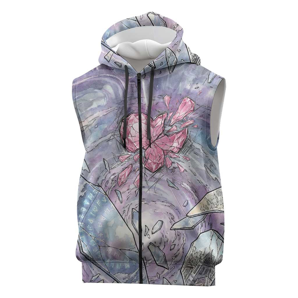 Gardevoir Sleeveless Zip Hoodie Shattered Crystal Galaxy Art