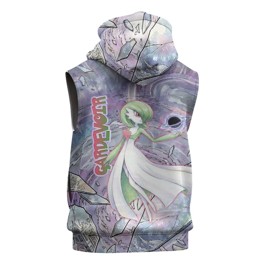 Gardevoir Sleeveless Zip Hoodie Shattered Crystal Galaxy Art
