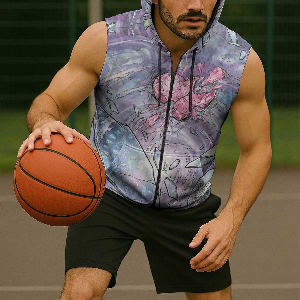 Gardevoir Sleeveless Zip Hoodie Shattered Crystal Galaxy Art